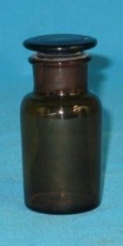FRASCO AMBAR 250ML B/ANCHA  C/TAPON ESMERILADO