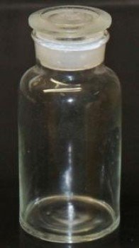 FRASCO DE VIDRIO CLARO 500ML BOCA ANCHA CON TAPON ESMERILADO