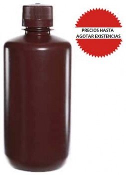 Frasco redondo HDPE ambar 1L