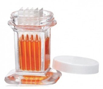 Vaso coplin de vidrio para 10 laminillas
