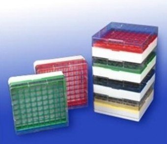 Criocaja de policarbonato para 81 tubos