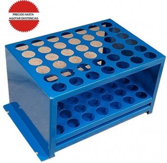 Gradilla metalica para 42 tubos de 15ml