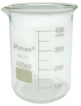 Vaso de vidrio boro 3.3 de 400ml 8 paq.