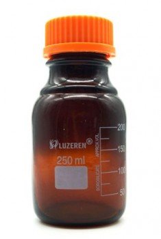 Frasco ambar graduado con tapa rosca 250ml