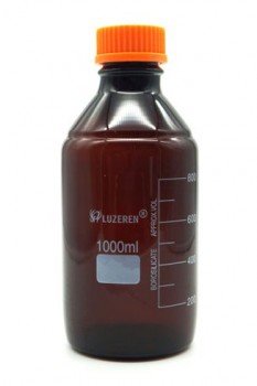 Frasco ambar graduado con tapa rosca 1L