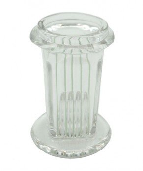 Vaso de vidrio tipo coplin con tapa
