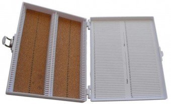 Caja de plastico para 100 Portaobjetos