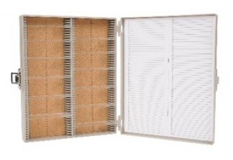 Caja para 100 portaobjetos