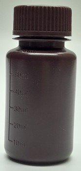 Frasco cilindrico de HDPE ambar 60ml