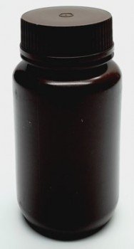 Frasco cilindrico de HDPE ambar 125ml