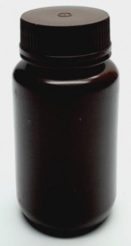 Frasco cilindrico de HDPE ambar 250ml