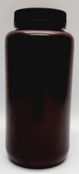 Frasco cilindrico de HDPE ambar 500ml