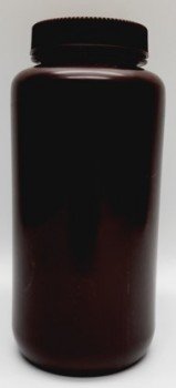 Frasco cilindrico de HDPE ambar 1000ml