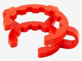 Pinza tipo grapa de plastico para matraz