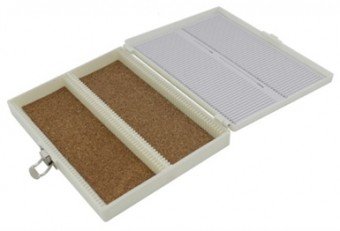 Caja para 100 portaobjetos blanca