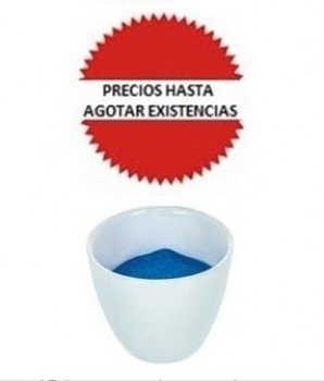 CRISOL DE PORCELANA FORMA ALTA DE 40ML CON TAPA.