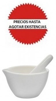 MORTERO PORCELANA 60ML: 8 X 4.82CM ( D X H) C/PISTILO.