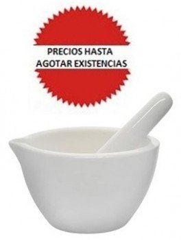 MORTERO PORCELANA 148 ML, DIAM INT 105MM, CON PISTILO.