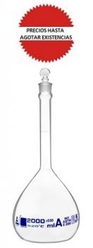 Matraz volumetrico de vidrio boro 2000ml