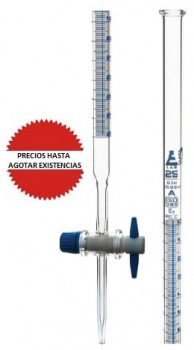 Bureta schellbach de vidrio 25ml