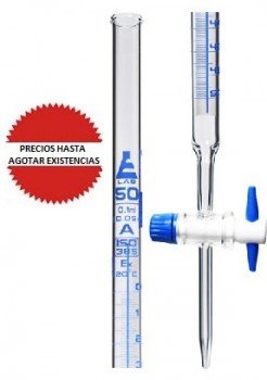 Bureta schellbach de vidrio boro 50ml