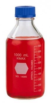 Frasco de vidrio claro graduado 1L