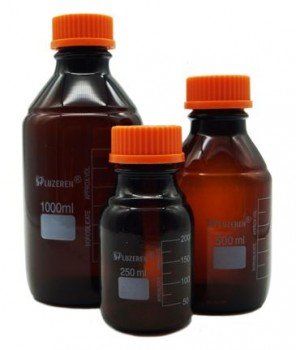 Frasco ambar graduado con tapa rosca 100ml