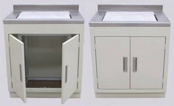 Mesa para balanza con gabinete y placa marmol