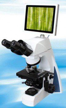 Microscopio digital biologico con tablet